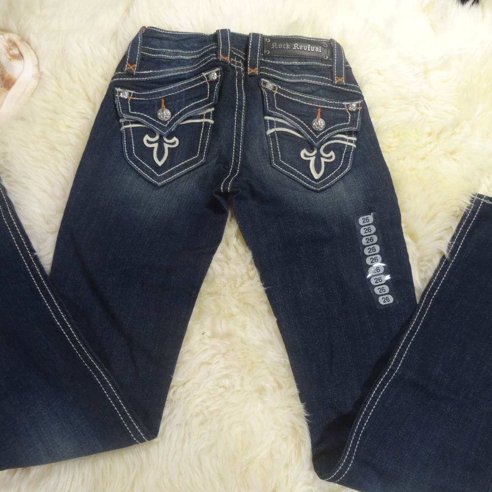 Rock Revival Stephanie Boot Demin Jeans Distressed